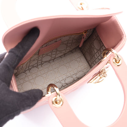 LADY DIOR MY ABCDIOR カナージュ 2WAY ハンドバッグ レザー ピンク クリスチャンディオール
