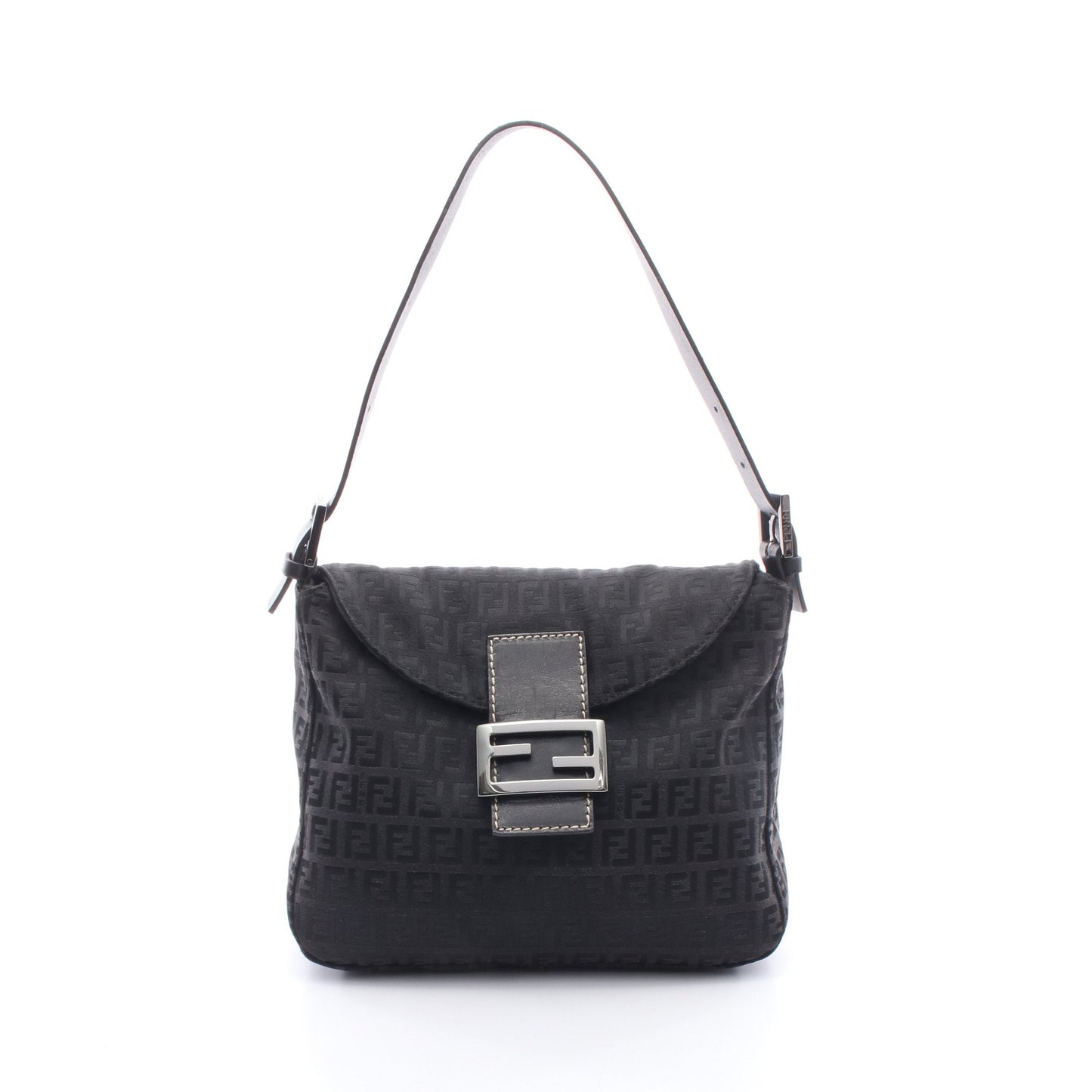 マンマバケット ズッキーノ ワンショルダーバッグ キャンバス レザー ブラック フェンディ バッグ FENDI