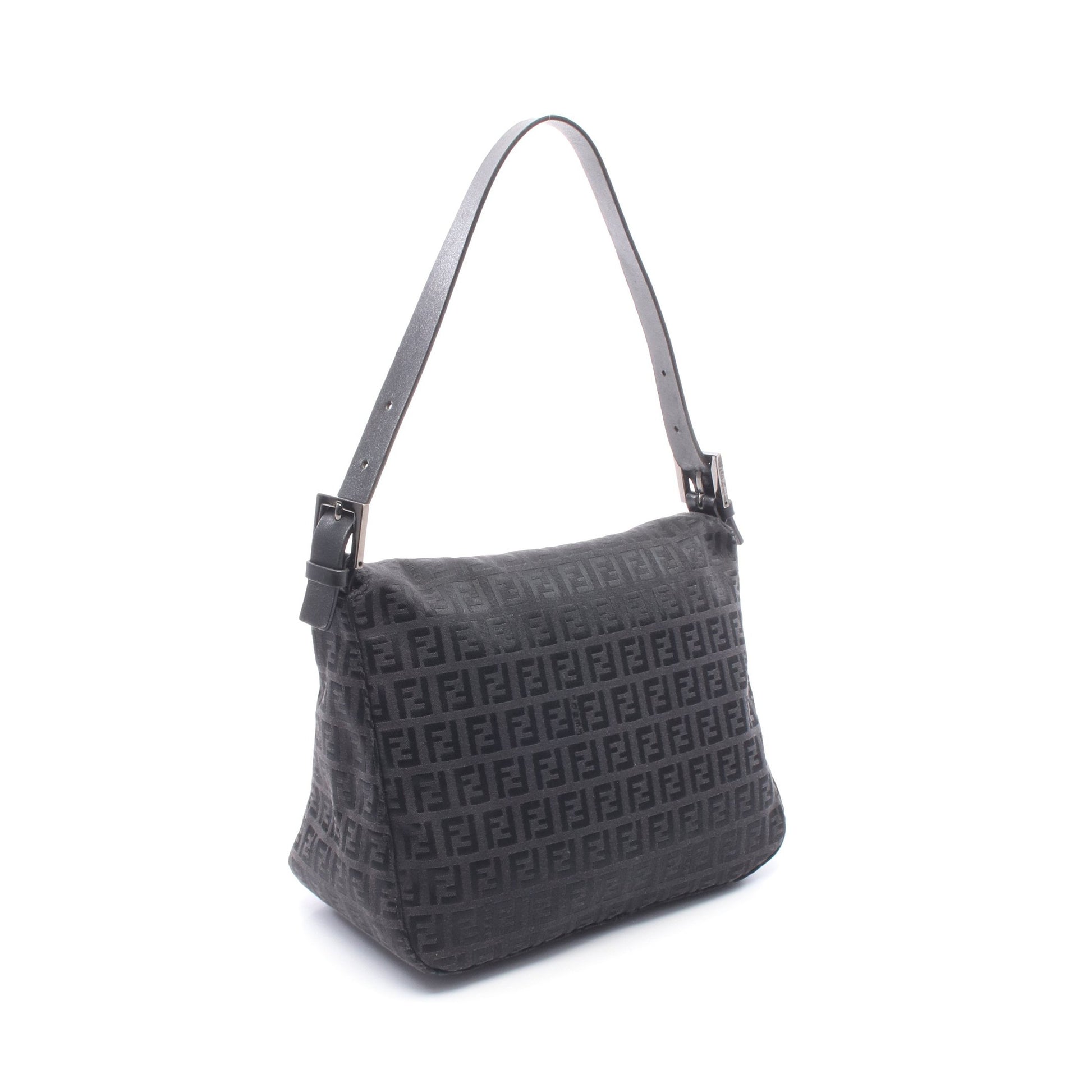 マンマバケット ズッキーノ ワンショルダーバッグ キャンバス レザー ブラック フェンディ バッグ FENDI
