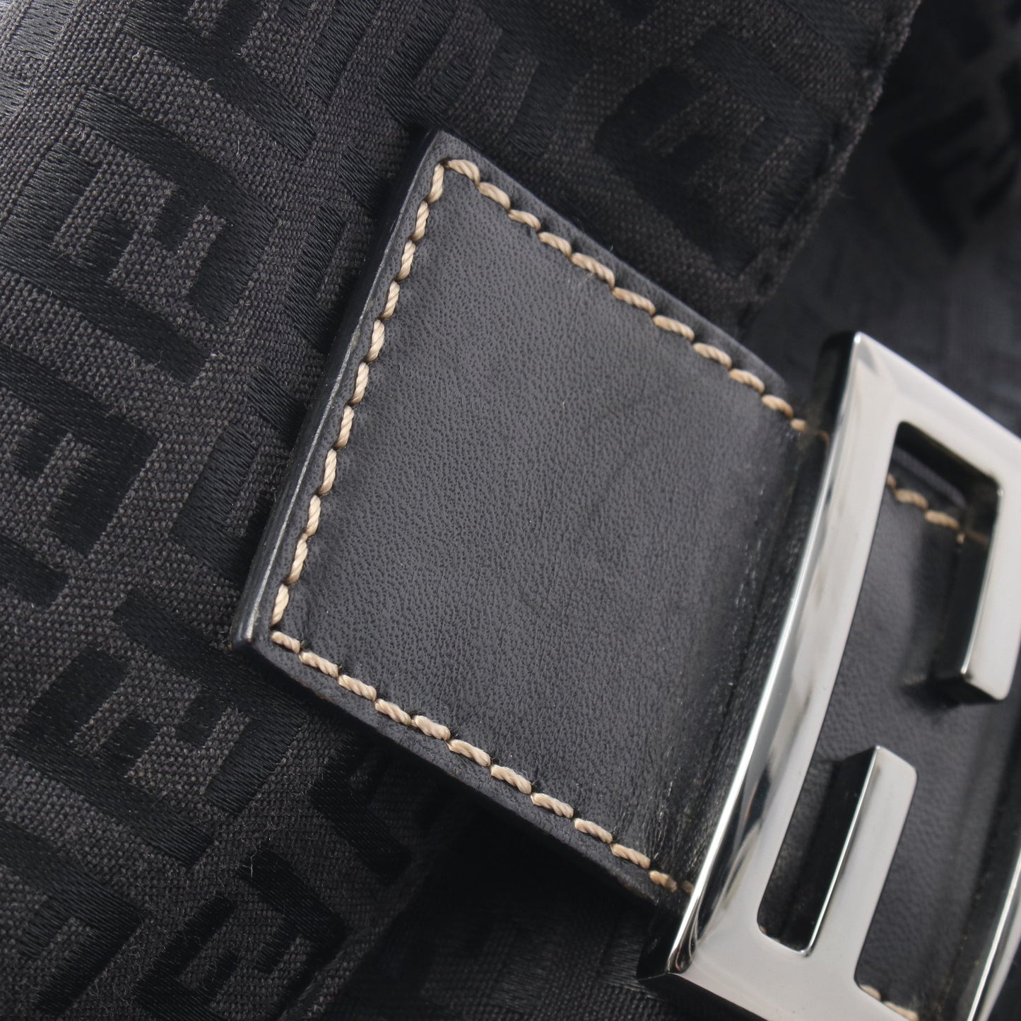 マンマバケット ズッキーノ ワンショルダーバッグ キャンバス レザー ブラック フェンディ バッグ FENDI