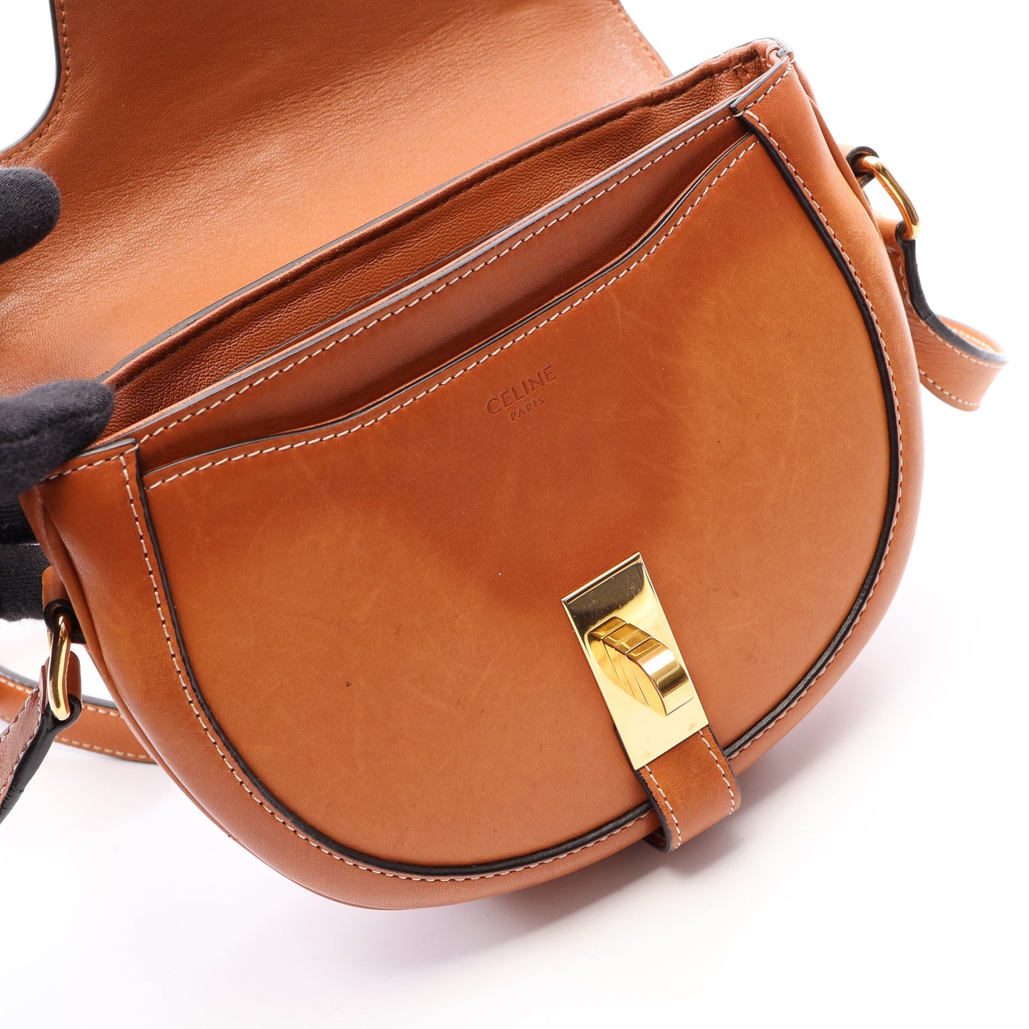 Small Besace スモール ブザス 16セーズ ショルダーバッグ レザー ライトブラウン セリーヌ