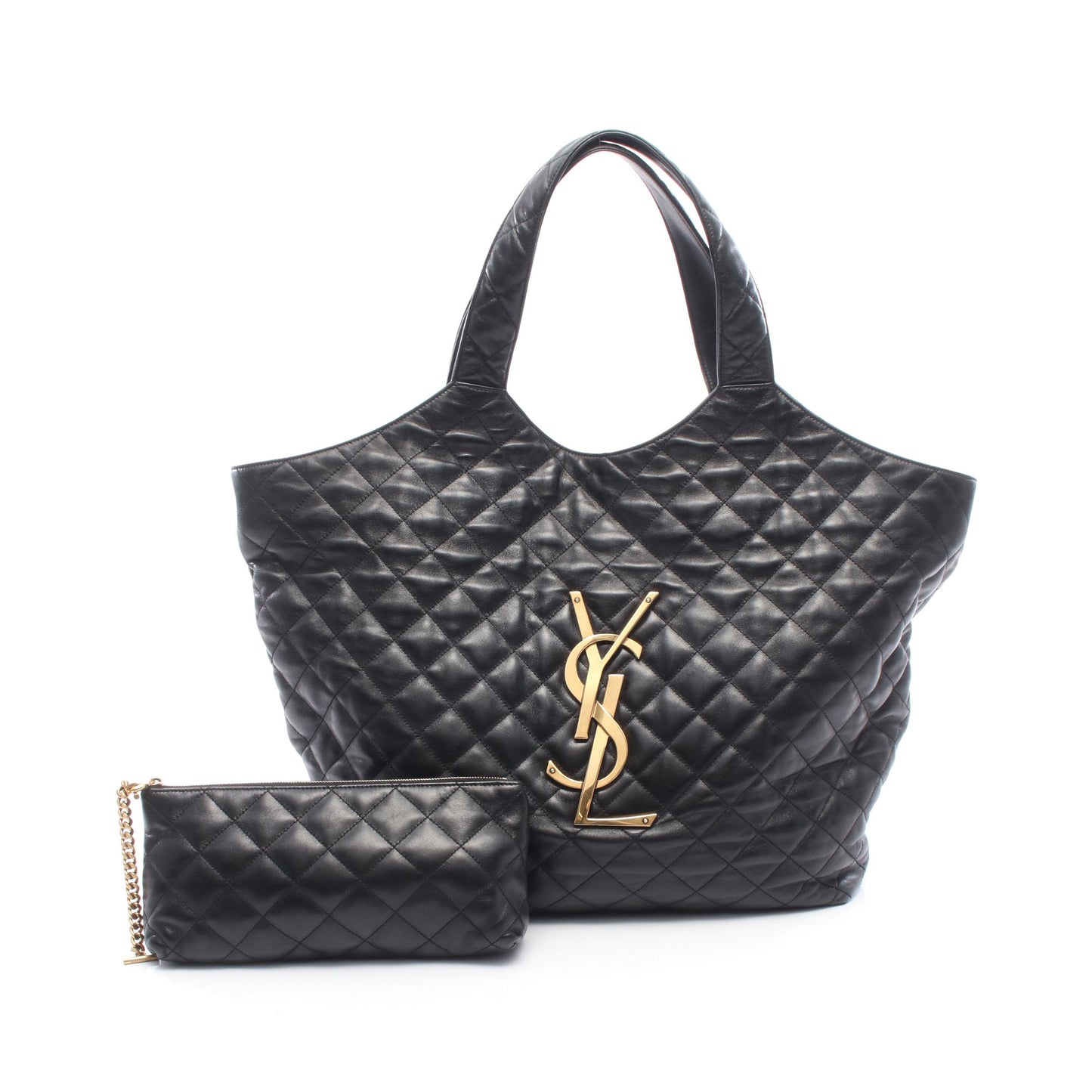 イカール マキシ ハンドバッグ トートバッグ レザー ブラック サンローランパリ バッグ SAINT LAURENT PARIS