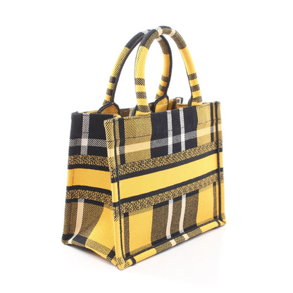 BOOK TOTE ブックトート スモール チェック柄 ハンドバッグ トートバッグ キャンバス イエロー ブラック クリスチャンディオール