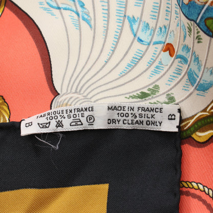 カレ90 BRISE de CHARME スカーフ シルク ブラック マルチカラー エルメス