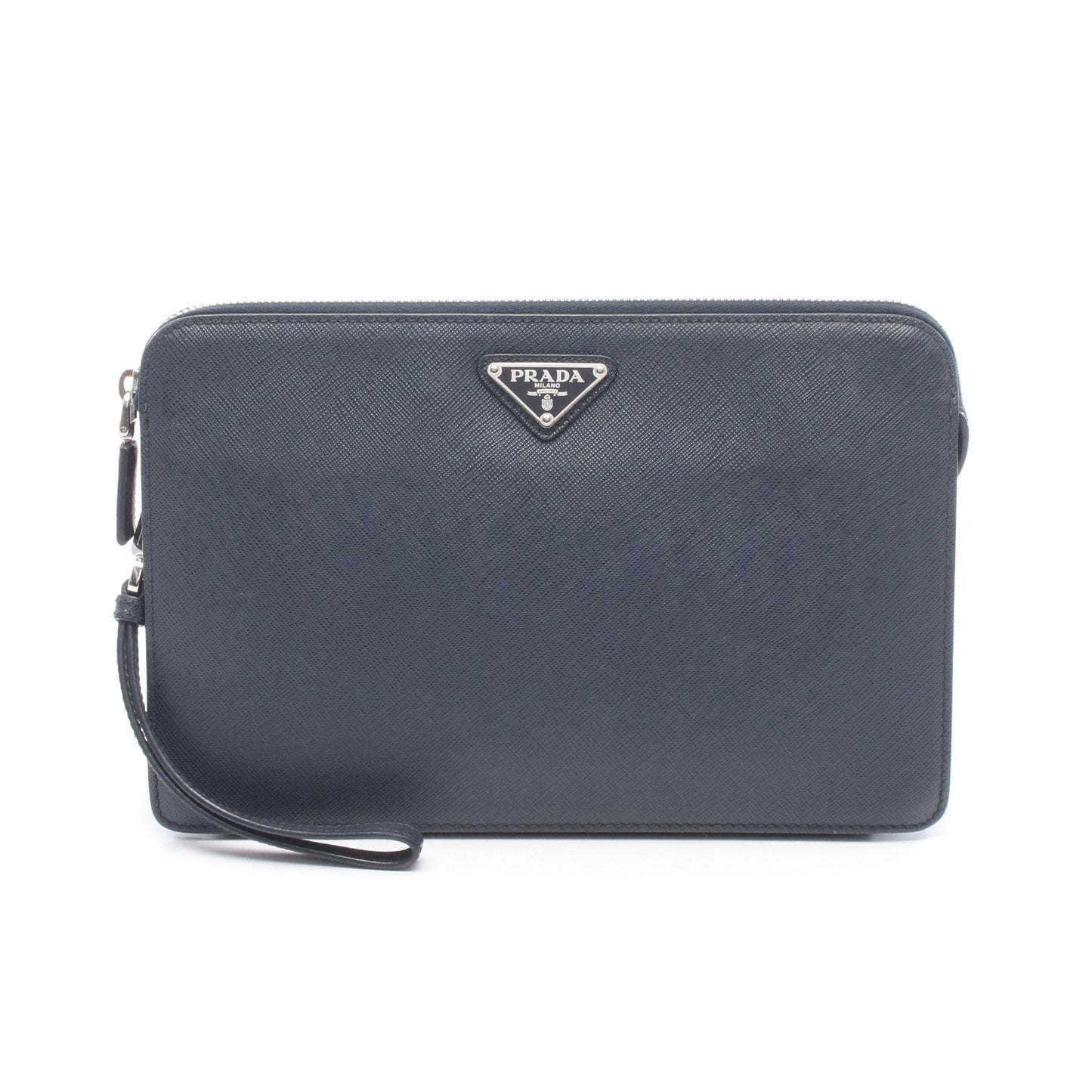 SAFFIANO TRAVEL セカンドバッグ クラッチバッグ サフィアーノレザー ネイビー プラダ