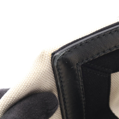 NAVY CABAS S ネイビーカバ ハンドバッグ トートバッグ キャンバス レザー オフホワイト ブラック バレンシアガ