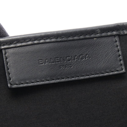 NAVY CABAS S ネイビーカバ ハンドバッグ トートバッグ キャンバス レザー オフホワイト ブラック バレンシアガ