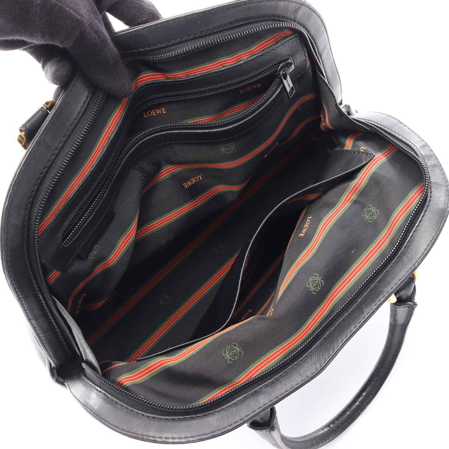 アナグラム 2WAY ハンドバッグ レザー ブラック ロエベ