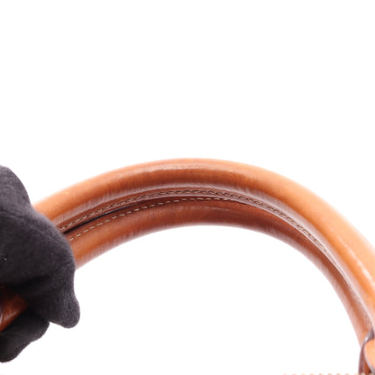 マカダム ミニボストンバッグ PVC レザー ブラウン ダークブラウン セリーヌ