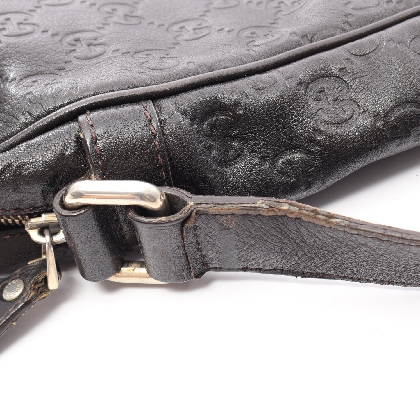グッチシマ ショルダーバッグ レザー ダークブラウン グッチ バッグ GUCCI