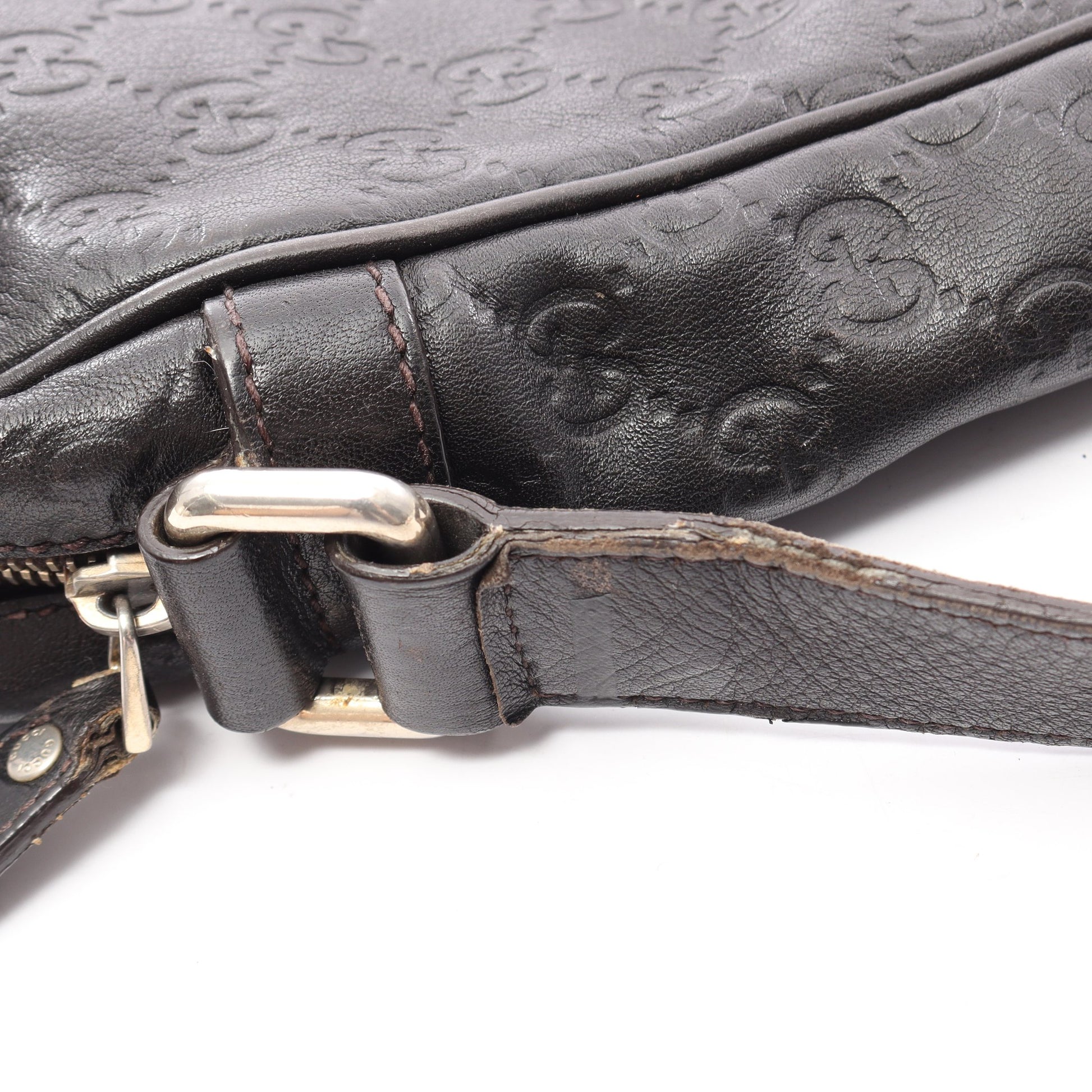 グッチシマ ショルダーバッグ レザー ダークブラウン グッチ バッグ GUCCI