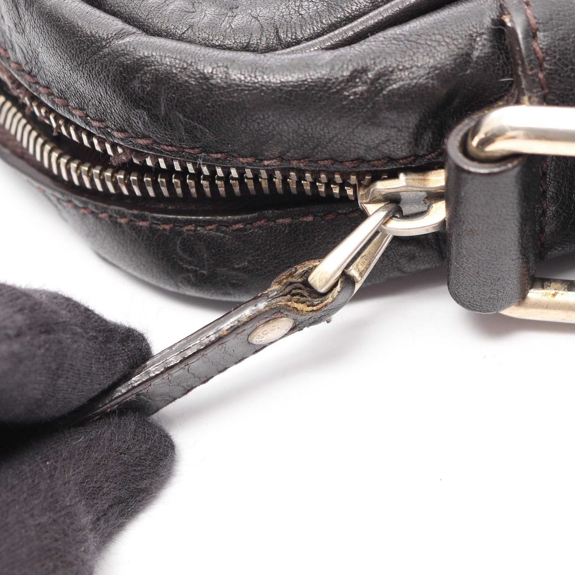グッチシマ ショルダーバッグ レザー ダークブラウン グッチ バッグ GUCCI