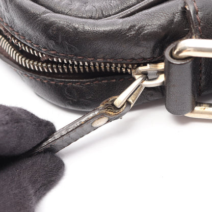 グッチシマ ショルダーバッグ レザー ダークブラウン グッチ バッグ GUCCI