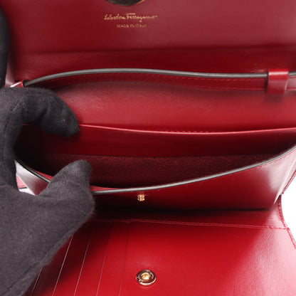 ガンチーニ ショルダーバッグ ショルダーウォレット レザー レッド サルヴァトーレフェラガモ バッグ Salvatore Ferragamo