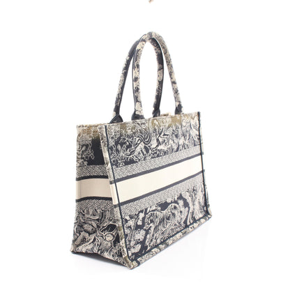 BOOK TOTE ブックトート ミディアム トワル ドゥ ジュイ ハンドバッグ トートバッグ キャンバス ネイビー ホワイト クリスチャンディオール