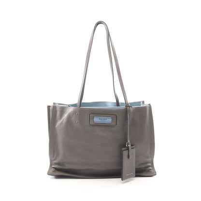 GLACE’CALF エティケット ショルダーバッグ トートバッグ レザー グレー プラダ