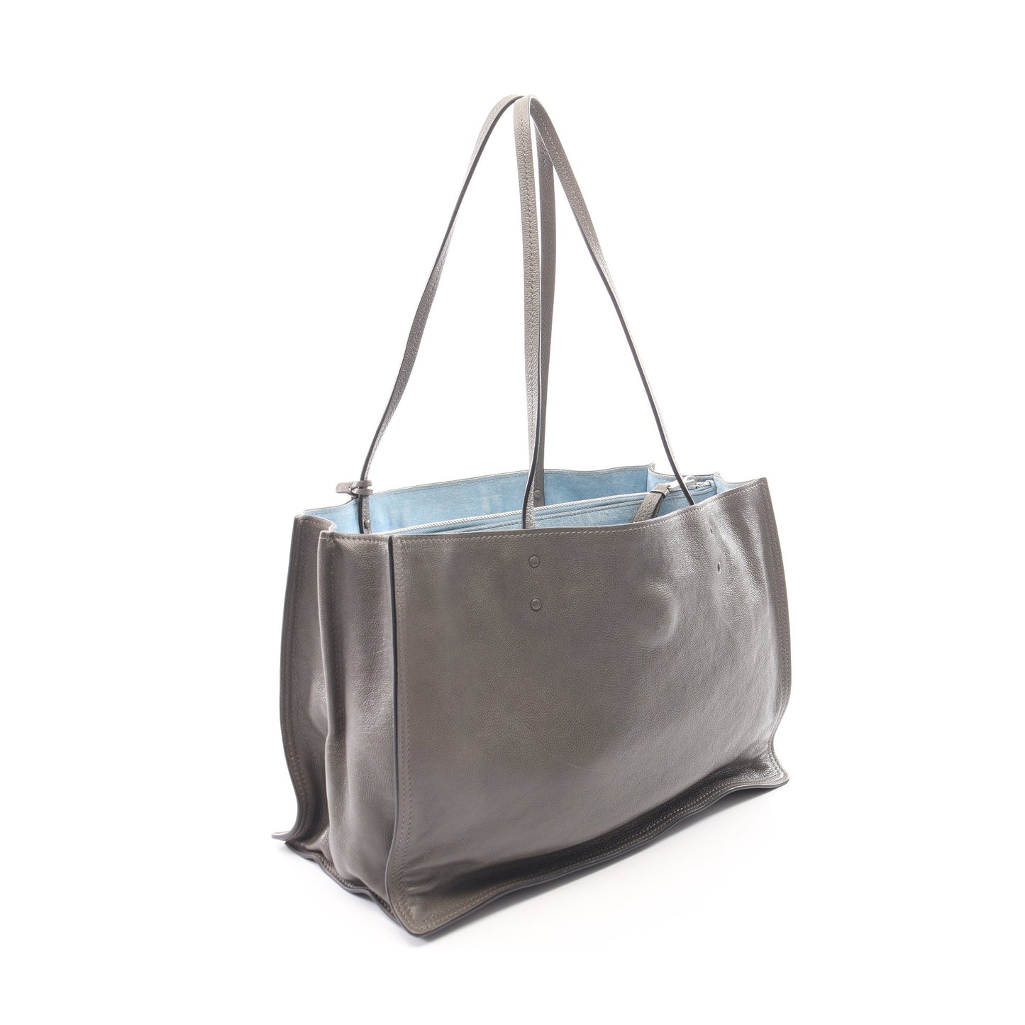 GLACE’CALF エティケット ショルダーバッグ トートバッグ レザー グレー プラダ