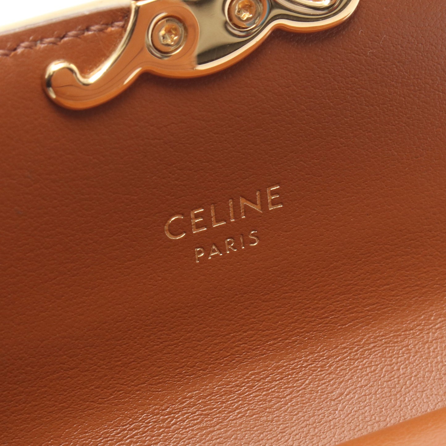 トリオンフ スモールフラップウォレット 三つ折り財布 PVC ホワイト ゴールド セリーヌ