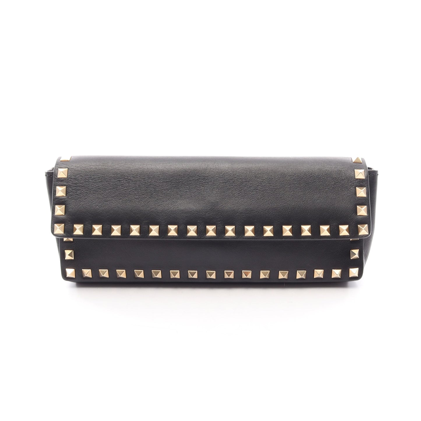 ロックスタッズ クラッチバッグ レザー ブラック ヴァレンティノ バッグ VALENTINO