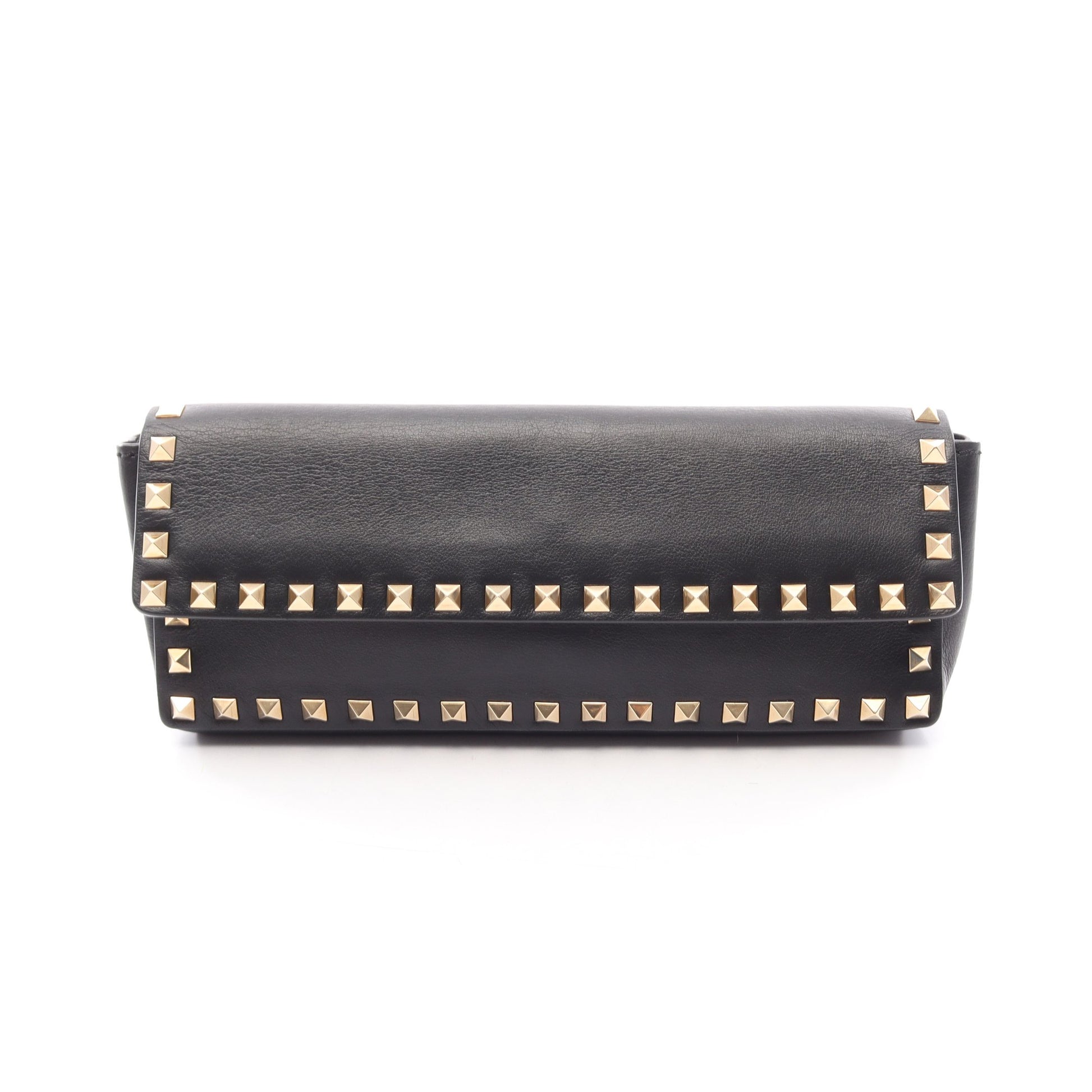 ロックスタッズ クラッチバッグ レザー ブラック ヴァレンティノ バッグ VALENTINO