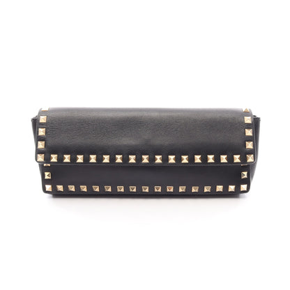 ロックスタッズ クラッチバッグ レザー ブラック ヴァレンティノ バッグ VALENTINO