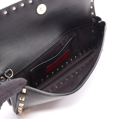ロックスタッズ クラッチバッグ レザー ブラック ヴァレンティノ バッグ VALENTINO