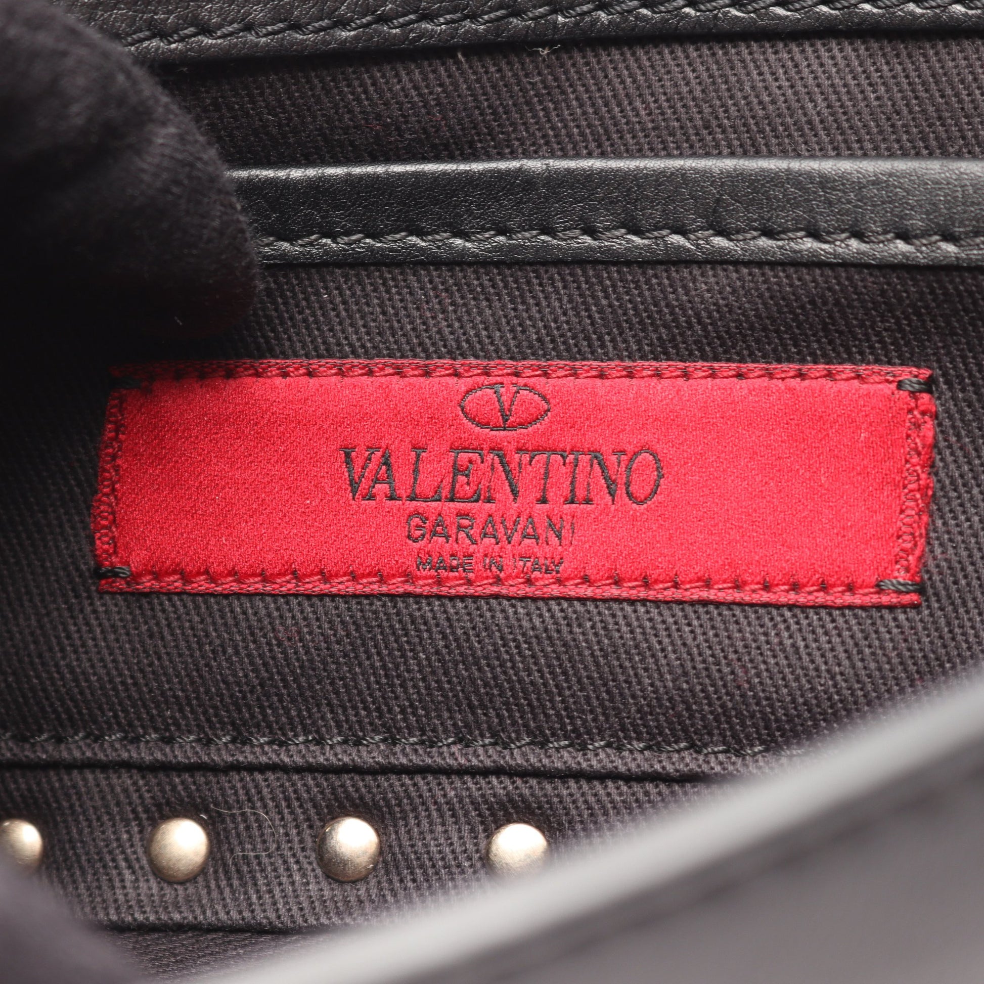 ロックスタッズ クラッチバッグ レザー ブラック ヴァレンティノ バッグ VALENTINO