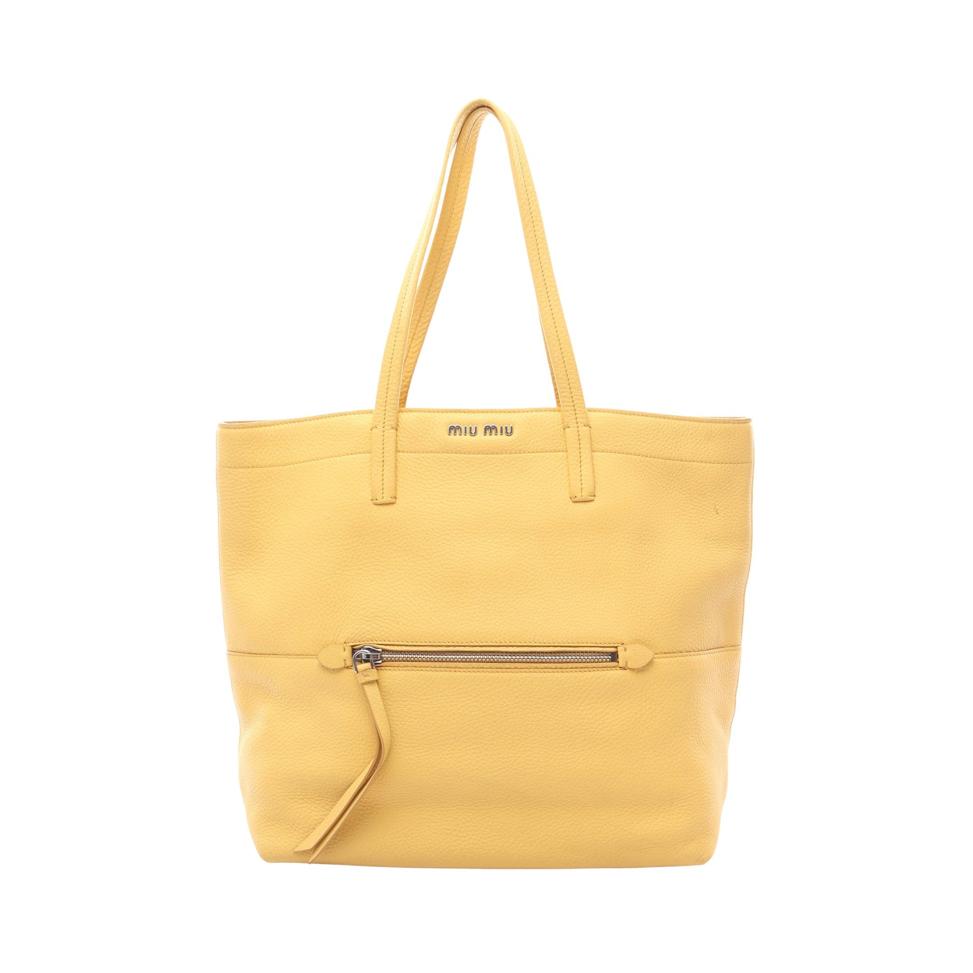 ショルダーバッグ トートバッグ レザー イエロー ミュウミュウ バッグ miu miu