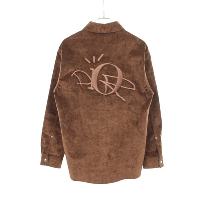 DIOR × TRAVIS SCOTT CACTUS JACK ロゴ刺繍 シャツ ジャケット コットン ブラウン クリスチャンディオール