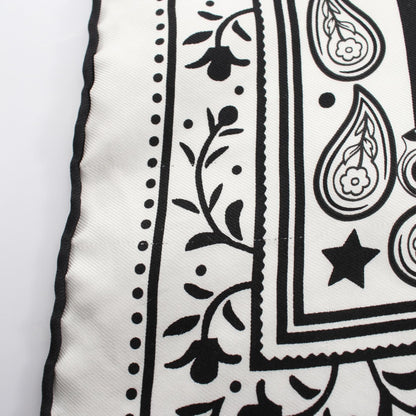 カレ55 ETRIERS BANDANA バンダナ スカーフ シルク ホワイト ブラック エルメス