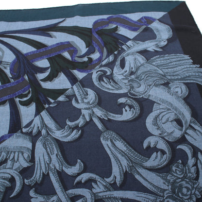 カレジェアン カレ140 LE MORS A LA CONETABLE スカーフ ショール カシミヤ シルク ネイビー マルチカラー エルメス