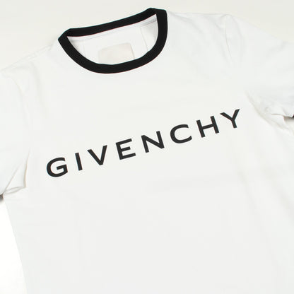 ロゴ スリムフィット 半袖Tシャツ コットン ホワイト ブラック ジバンシィ