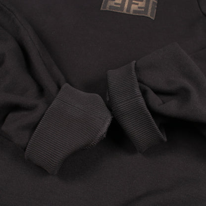 ズッカ スウェットシャツ コットン ブラック ダークブラウン フェンディ