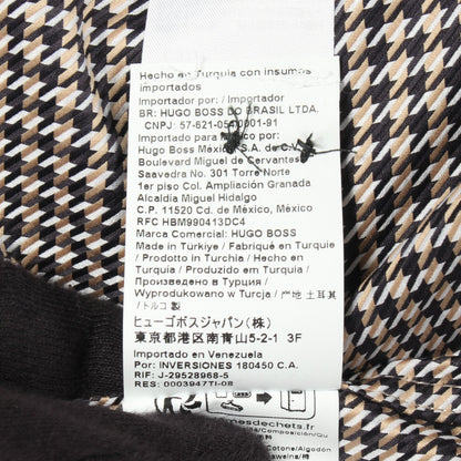 SLIM FIT 千鳥格子 長袖 シャツ コットン ブラック ベージュ ボス