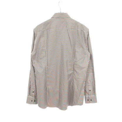 SLIM FIT 千鳥格子 長袖 シャツ コットン ブラック ベージュ ボス