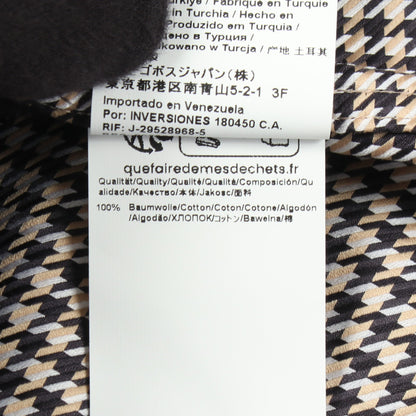 SLIM FIT 千鳥格子 長袖 シャツ コットン ブラック ベージュ ボス