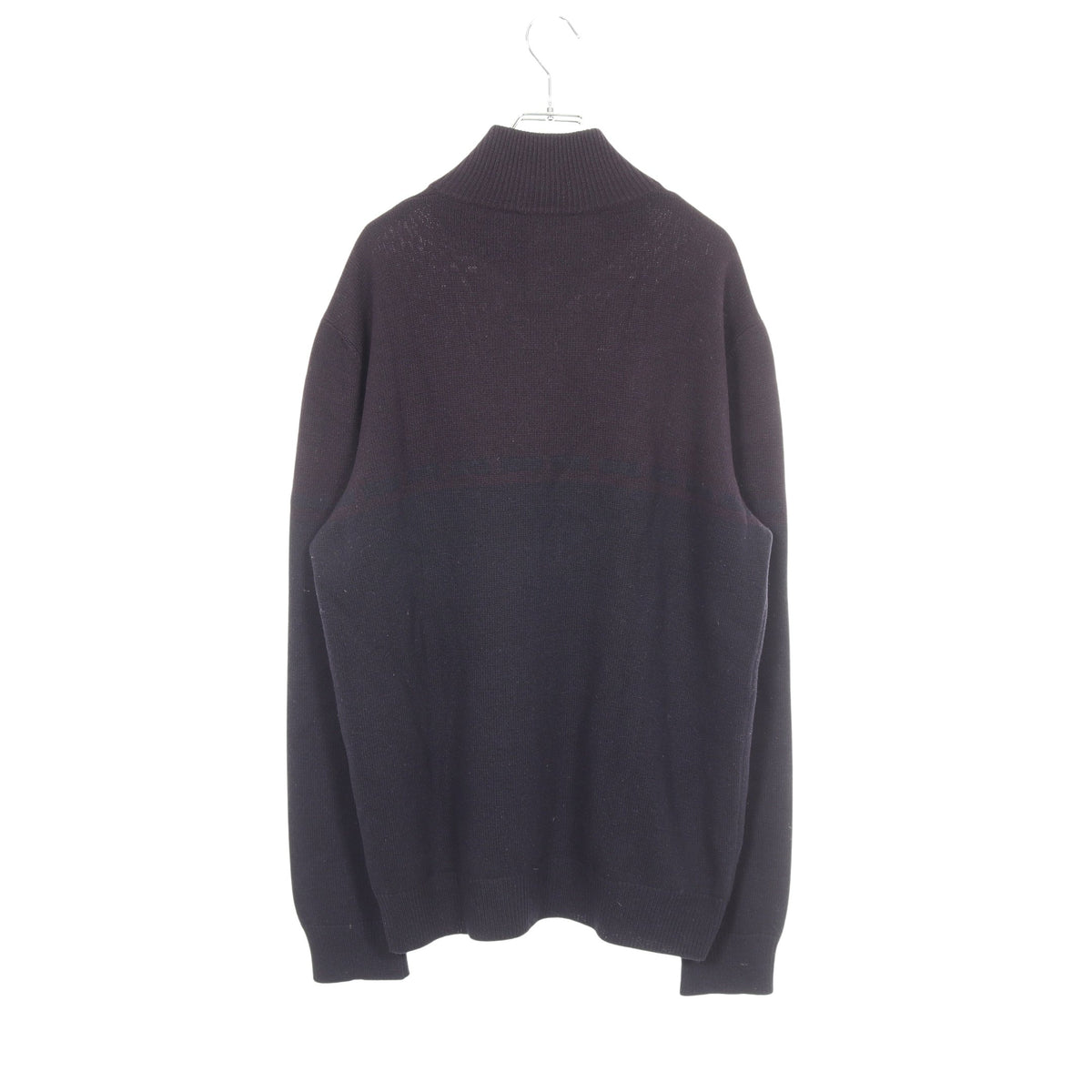ハイネック ニット ウール カシミヤ ネイビー ダークパープル エルメス