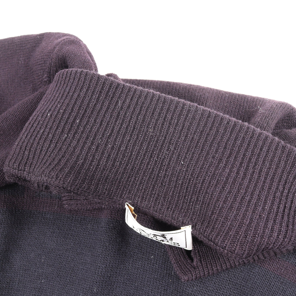 ハイネック ニット ウール カシミヤ ネイビー ダークパープル エルメス