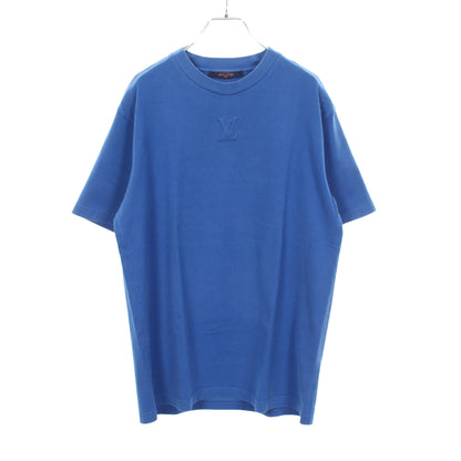 エンボスLVロゴ 半袖Tシャツ コットン ブルー ルイヴィトン トップス LOUIS VUITTON