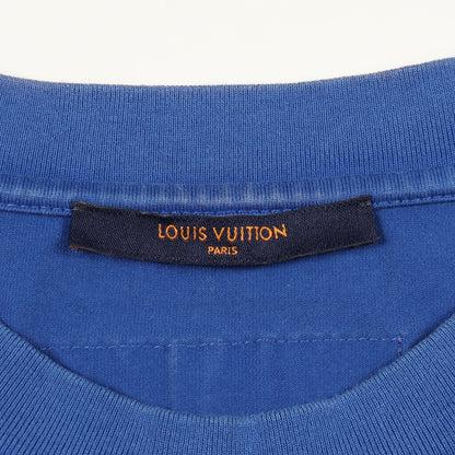 エンボスLVロゴ 半袖Tシャツ コットン ブルー ルイヴィトン トップス LOUIS VUITTON