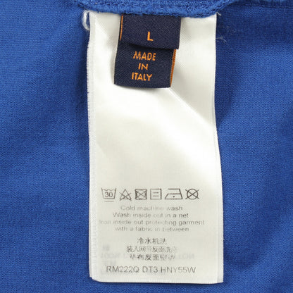 エンボスLVロゴ 半袖Tシャツ コットン ブルー ルイヴィトン トップス LOUIS VUITTON