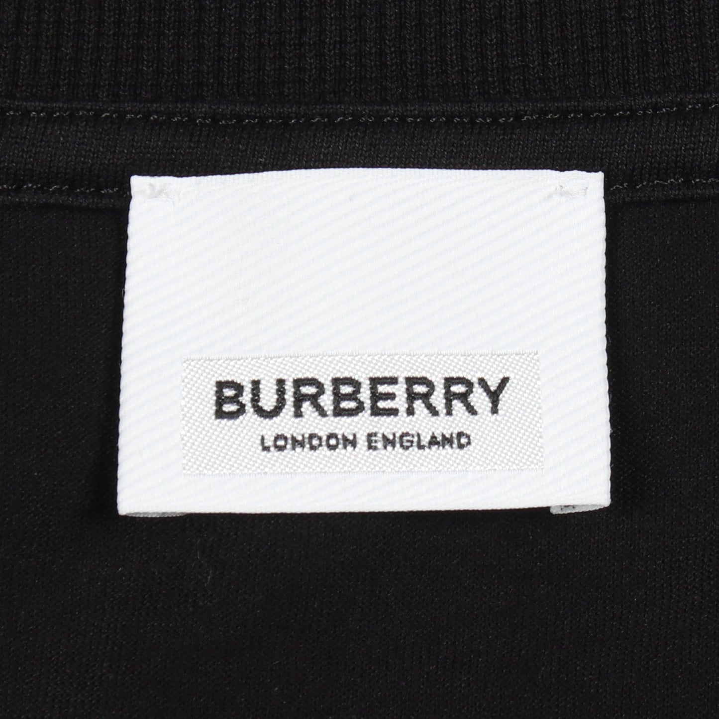 ロゴ刺繍 半袖Tシャツ コットン ブラック バーバリー