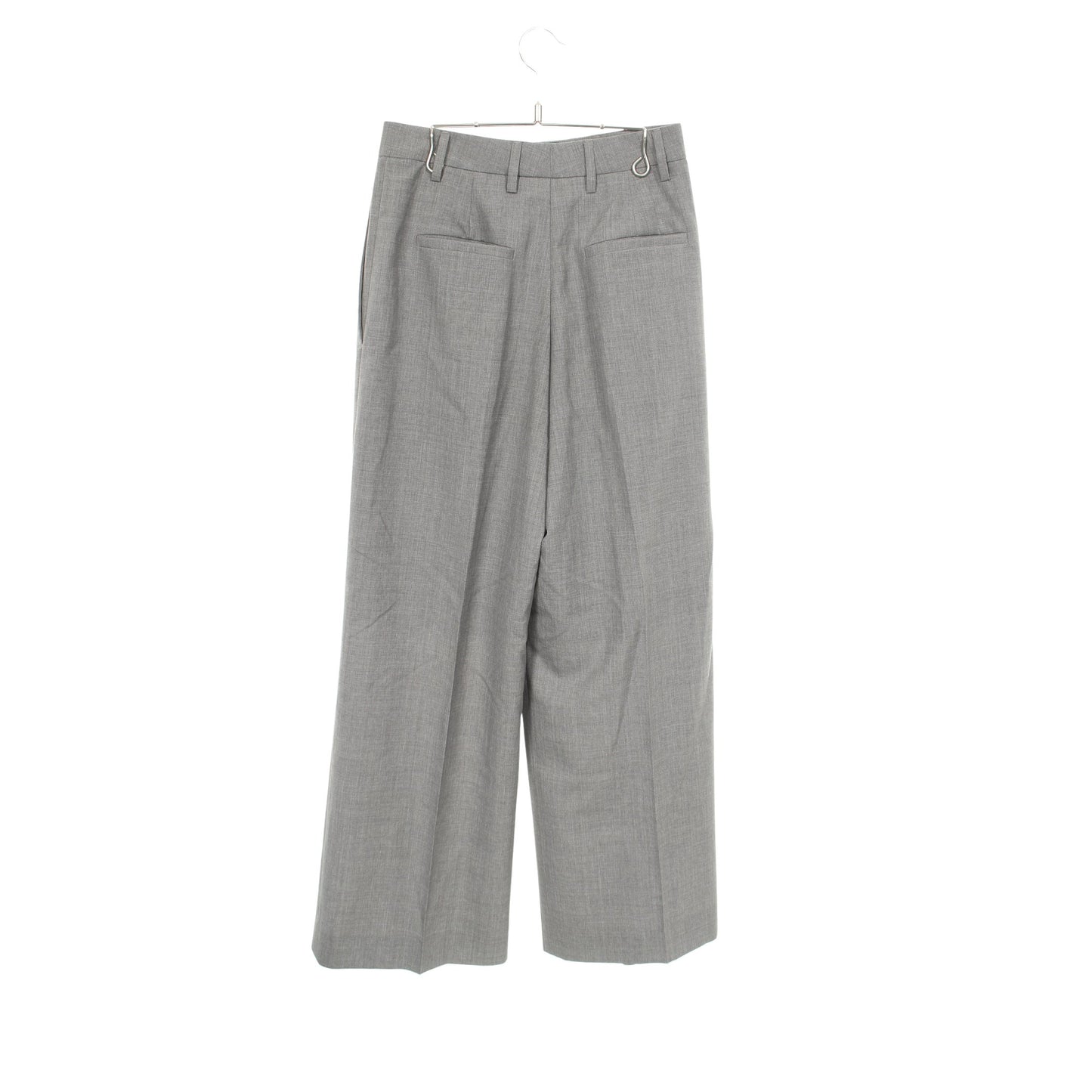 タックパンツ スラックス パンツ ウール グレー プラダ