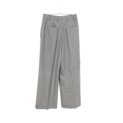 タックパンツ スラックス パンツ ウール グレー プラダ