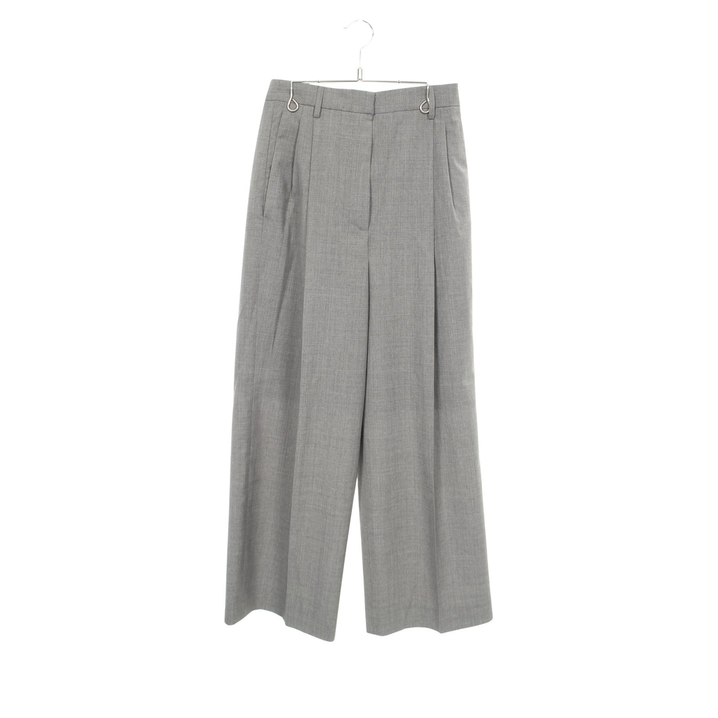 タックパンツ スラックス パンツ ウール グレー プラダ