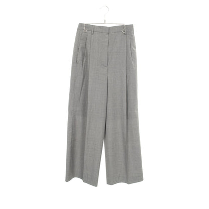 タックパンツ スラックス パンツ ウール グレー プラダ
