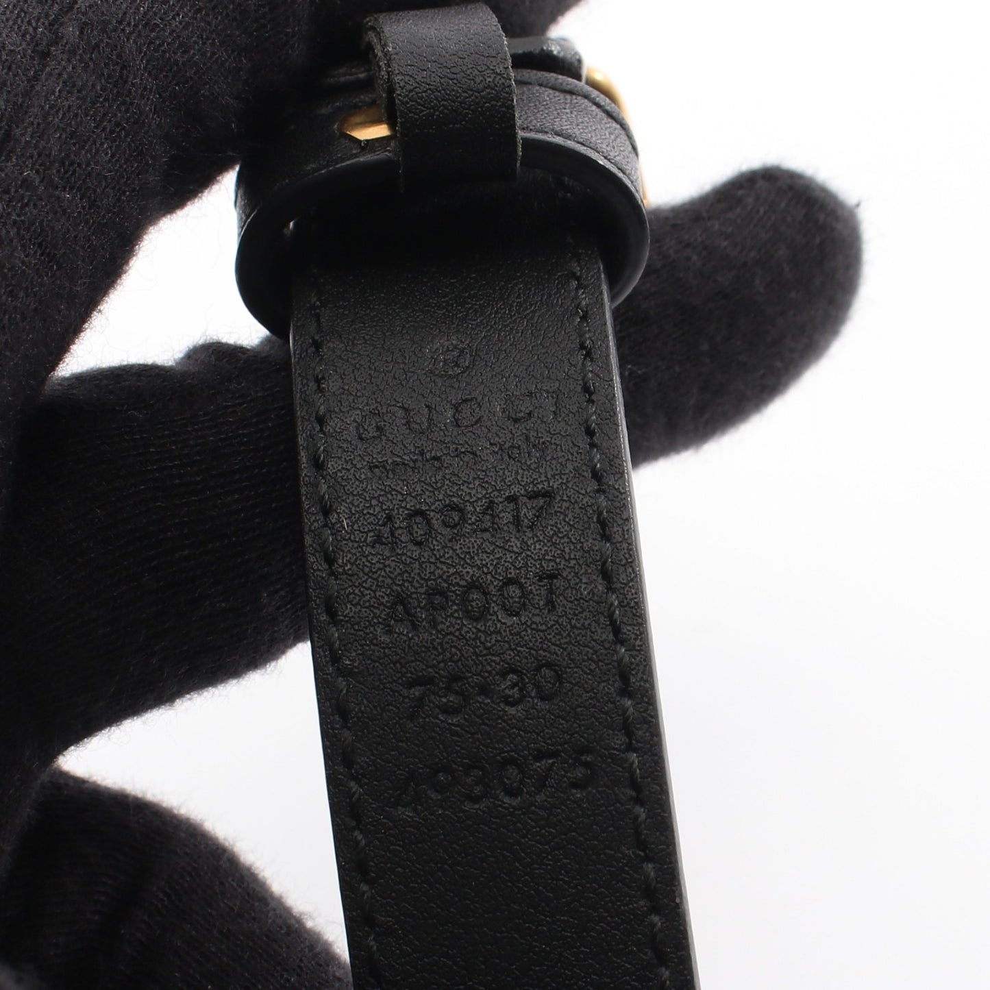 ダブルGバックル ゴールド金具 ベルト レザー ブラック グッチ