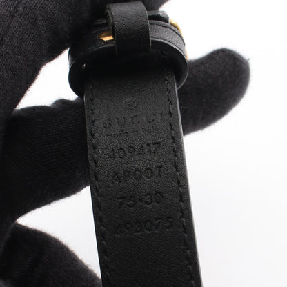 ダブルGバックル ゴールド金具 ベルト レザー ブラック グッチ
