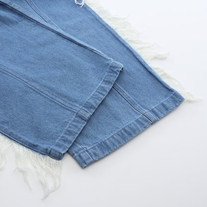 adidas × KSENIASCHNAIDER DENIM FRAYED JEAN デニムパンツ コットン ブルー アディダス