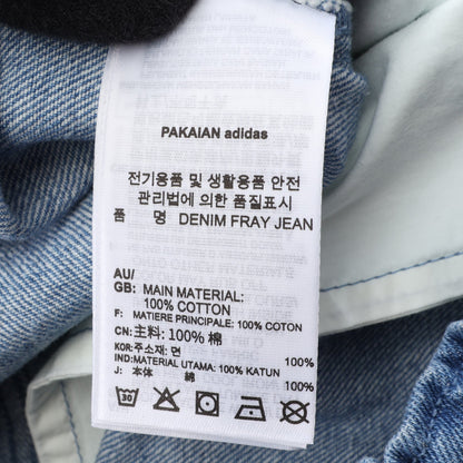adidas × KSENIASCHNAIDER DENIM FRAYED JEAN デニムパンツ コットン ブルー アディダス